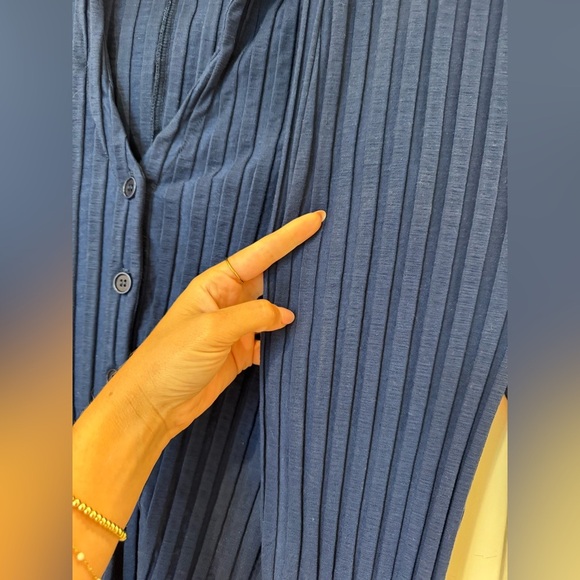 Reformation Navy Blue Zayne Two-Piece Set Ribknit Stretch - Picture 5 of 9